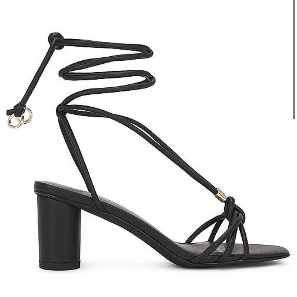 House of Harlow 1960 Black Strappy Heels with Ankle Wrap-new but no tags or box